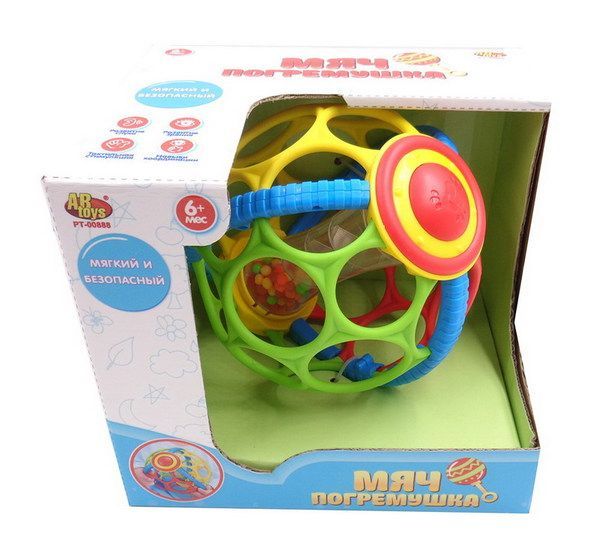ABtoys PT-00888 Развивающий мяч-погремушка 2 в 1