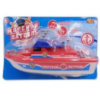 ABtoys C-00380 Катер "Морской патруль", эл/мех, световые и звуковые эффекты
