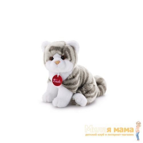 Trudi 20851 Мягкая игрушка Котёнок Брэд (серо-белый), 24 см