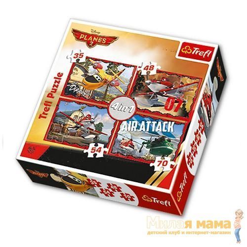Trefl 34230 Набор пазлов 4 в 1 "Самолеты 2", 35+48+54+70 деталей