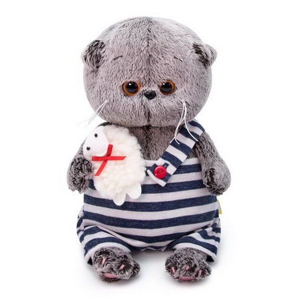 BUDI BASA BB-041 Мягкая игрушка Кот Басик BABY с овечкой, 20 см
