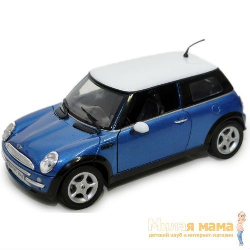 Motormax 73114 Коллекционная модель машины Mini Cooper, 1:18, синий металлик