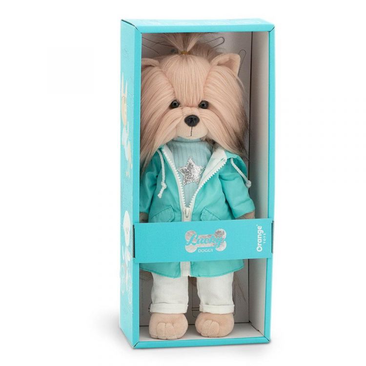 Orange Toys LD2/083 Мягкая игрушка Orange Toys Собачка Lucky Yoyo: Дождливый день с каркасом 37, коробка 44 см