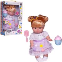 Junfa WJ-21841 Пупс-кукла Junfa Baby Ardana в платье с бледно-розовой, воздушной юбкой с аксессуарами 32см