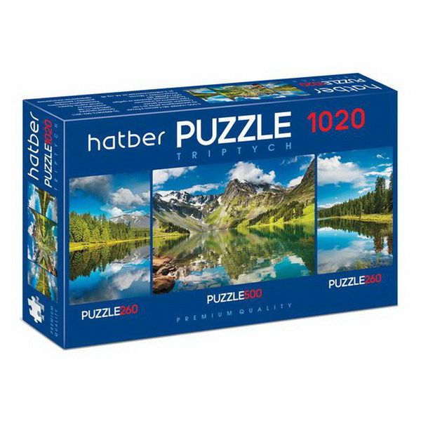 Hatber 1020ПЗ2-18045 Пазл Триптих "Premium" В тишине гор, 260+500+260 элементов