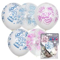 Пати Бум 6067557 Набор шаров ПатиБум White&amp;Orange День Рождения 12"/30см 5шт