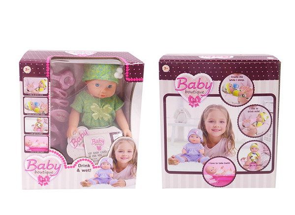 ABtoys PT-01035 Кукла Baby boutique, пьет и писает, звуковые эффекты 25 см, в коробке