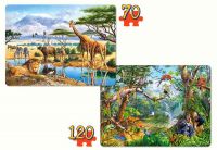 Castorland C2-021031 Пазл Саванна и джунгли 2 в 1, 70+120 деталей