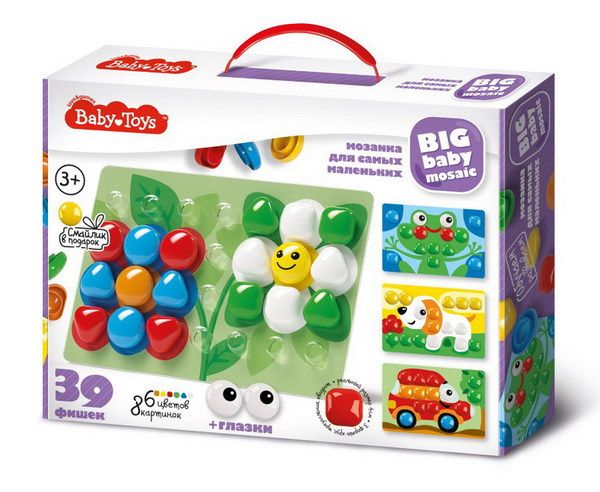 Десятое королевство 02523ДК Мозаика для самых маленьких  BABY TOYS d40/6 цв/39 эл