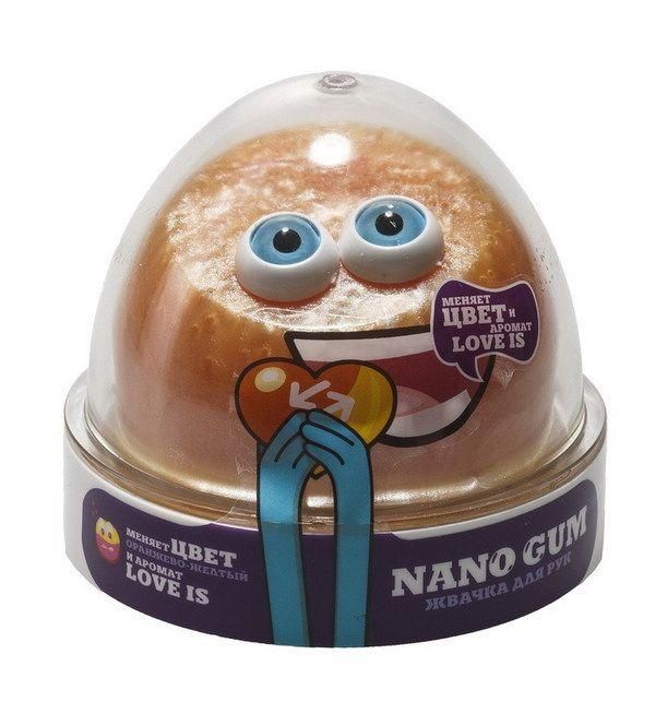Фабрика игрушек NG2LI50 Жвачка для рук "Nano gum" оранжево-желтый с ароматом LOVE IS", 50 гр.