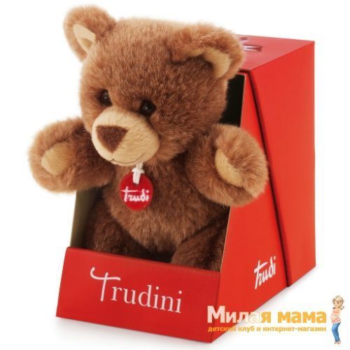 Trudi 52187 Мягкая игрушка Мишка в подарочной упаковке, 15см