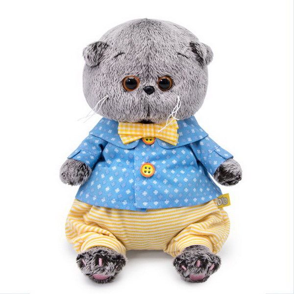 BUDI BASA BB-040 Мягкая игрушка Кот Басик BABY в рубашке и шортиках, 20 см