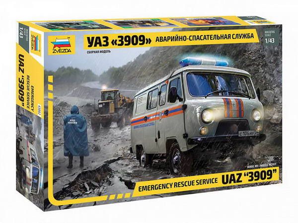 Звезда 43002з Модель сборная УАЗ "3909" Аварийно-спасательная служба, 1:43