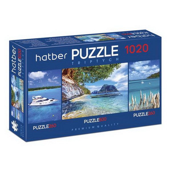 Hatber Т1020ПЗ2-19139 Пазл Триптих "Premium" Яхты, 260+500+260 элементов