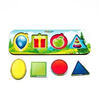 Woodlandtoys 011908 Развивающий набор Woodlandtoys Вкладыш Изучаем формы 10*27,5