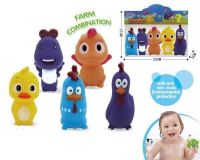 ABtoys (АБтойс) PT-01517 Набор для ванной Abtoys Веселое купание 5 предметов (утенок, петушок голубой, петушок фиолетовый, динозаврик, бабочка)