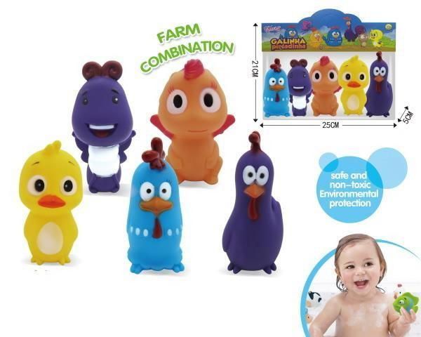 ABtoys (АБтойс) PT-01517 Набор для ванной Abtoys Веселое купание 5 предметов (утенок, петушок голубой, петушок фиолетовый, динозаврик, бабочка)