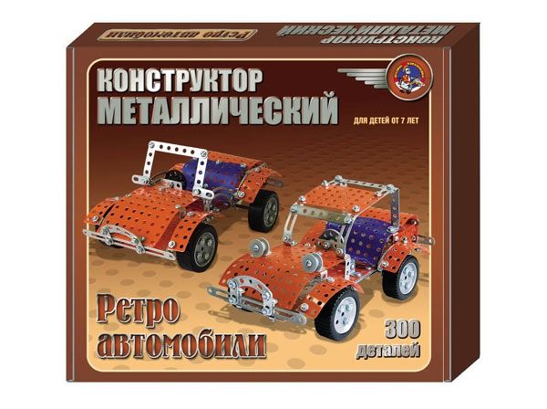 Десятое королевство 00950ДК Конструктор металлический Ретро-Авто, 300 деталей