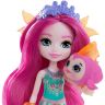 Mattel GYJ02 Энчантималс Кукла Русалка Маура с любимой зверушкой, 15 см