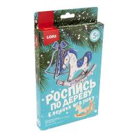 LORI Фнн-021 Набор для творчества LORI Роспись по дереву Ёлочная игрушка Новогоднее путешествие
