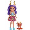 Mattel FXM75 Энчантималс Кукла Данесса Оления с любимой зверушкой, 15 см