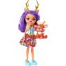Mattel FXM75 Энчантималс Кукла Данесса Оления с любимой зверушкой, 15 см