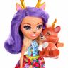 Mattel FXM75 Энчантималс Кукла Данесса Оления с любимой зверушкой, 15 см