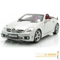 Motormax 73162 Коллекционная модель машины Mercedes Benz SLK55 АMG, 1:18 серый металлик