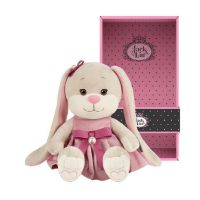 Jack&amp;Lin JL-258-20 Мягкая игрушка Maxitoys Jack&amp;Lin Зайка в Платьице с Розовым Поясом 20 см