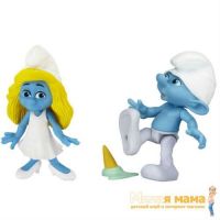 Jakks 53964 Набор из 2-х фигурок Смурфиков на шарнирах с аксессуарами, 7 см Смурфетта и Растяпа
