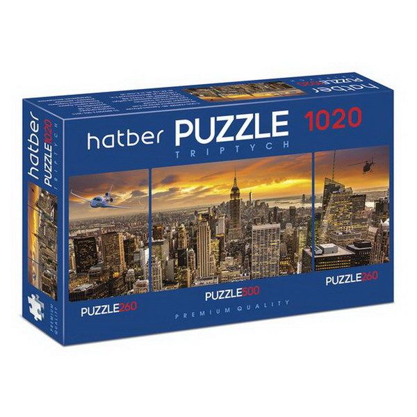 Hatber Т1020ПЗ2-19087 Пазл Триптих "Premium" City style, 260+500+260 элементов