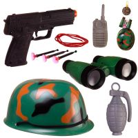 ABtoys (АБтойс) PT-01440 Игровой набор Abtoys Боевая сила Военная каска, пистолет с пулями на присосках, бинокль, рация, граната с аксессуарами, в сетке