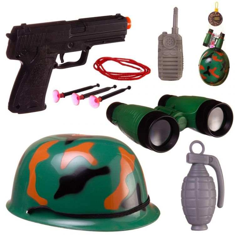 ABtoys (АБтойс) PT-01440 Игровой набор Abtoys Боевая сила Военная каска, пистолет с пулями на присосках, бинокль, рация, граната с аксессуарами, в сетке ABtoys (АБтойс) PT-01440 Игровой набор Abtoys Боевая сила Военная каска, пистолет с пулями на присосках, бинокль, рация, граната с аксессуарами, в сетке