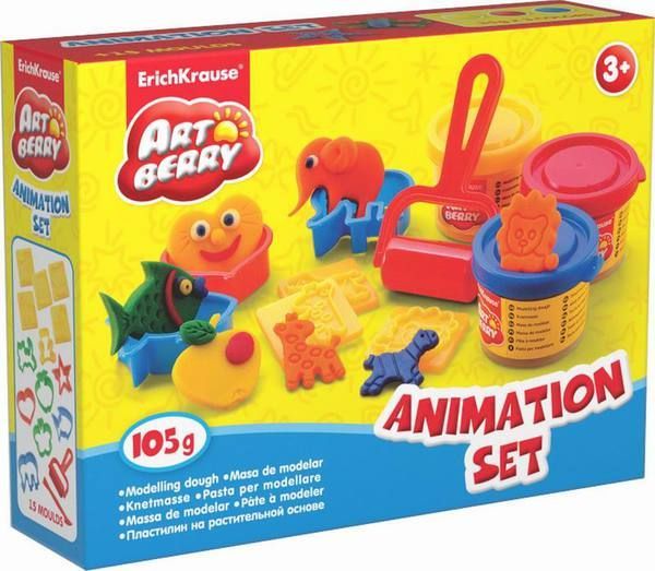 Artberry 30373 Набор для лепки малый Анимация (Animation Set), 3 баночки по 35г