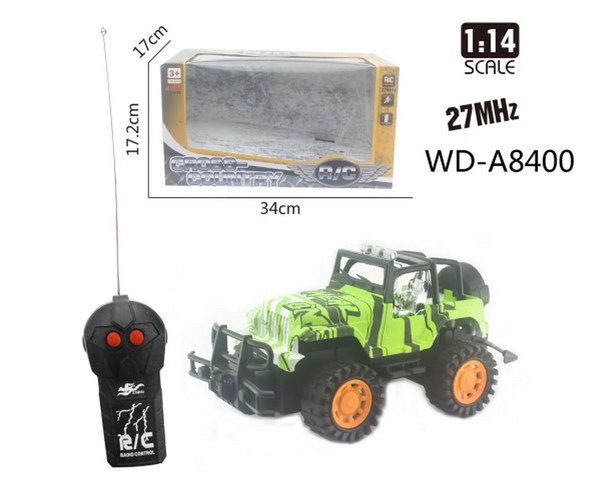 JUNFA 2806-16A Машинка р/у 2CH 1:14, цвет зеленый 34х17,2х17 см JUNFA 2806-16A Машинка р/у 2CH 1:14, цвет зеленый 34х17,2х17 см