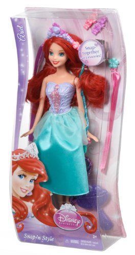 Mattel BDJ49 Кукла Принцесса Disney - Модные прически, Ариэль