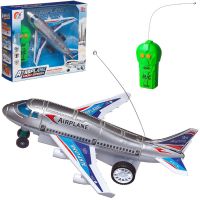 ABtoys (АБтойс) PY196-30B/серебристый Самолет Junfa пассажирский с двух канальным пультом управления, серебристый, 22,5х18,5х9,5см на батарейках