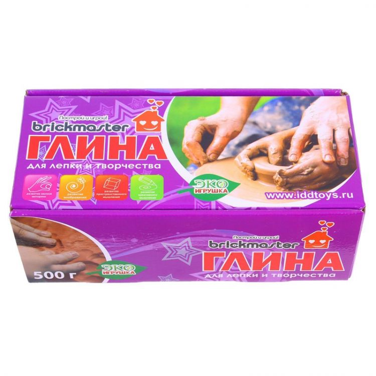 БрикМастер 003пл Глина для детского творчества, 500 г