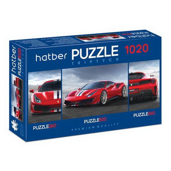 Hatber 1020ПЗ2-20413 Пазл Триптих "Premium" Super car, 260+500+260 элементов