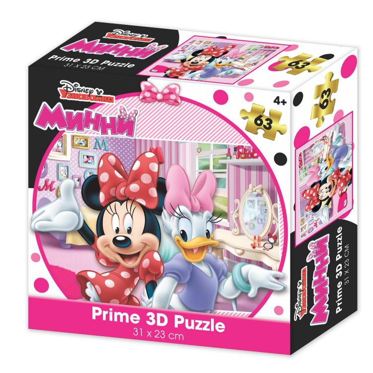 Prime 3D 13844-SBM Пазл Prime 3D Минни 63 элемента Prime 3D 13844-SBM Пазл Prime 3D Минни 63 элемента