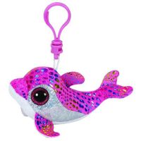 TY 36605 Beanie Boo's Брелок плюшевый Дельфин Sparkles (розовый), 12 см