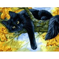 Белоснежка 296-AS Живопись на холсте 30*40 см Осенний кот