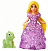 Mattel BDK13 Кукла Танцующая принцесса Рапунцель в блестящем платье, 10 см