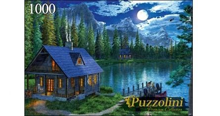 Puzzolini 7742 Пазл Доминик Дэвисон Домик у Лунного озера, 1000 элементов