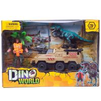 Junfa WA-14254 Игровой набор Junfa "Мир динозавров" (динозавр, боевая машина, фигурка человека, акссесуары)