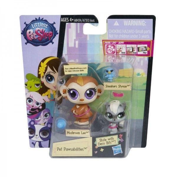 Hasbro A8424 LPS Зверюшка и ее малыш с аксессуарами Обезьянка и енот