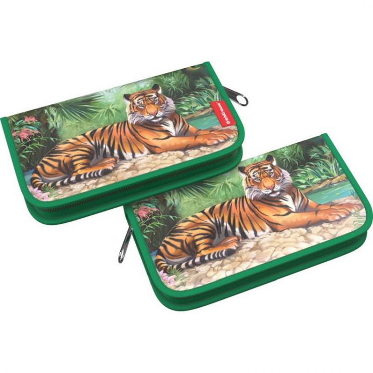 ErichKrause 46871ЕК Пенал-книжка ErichKrause 110x205x25мм Tiger без наполнения