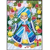 Рыжий кот А-8686 Новый год. Аппликация фольгой СНЕЖНАЯ КРАСАВИЦА А4