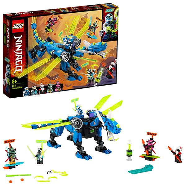 Lego Ninjago 71711 Конструктор Лего Ниндзяго Кибердракон Джея, 518 деталей