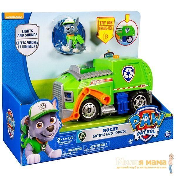 Paw Patrol 16637 Щенячий патруль Большой автомобиль спасателя со звуком и светом, Рокки
